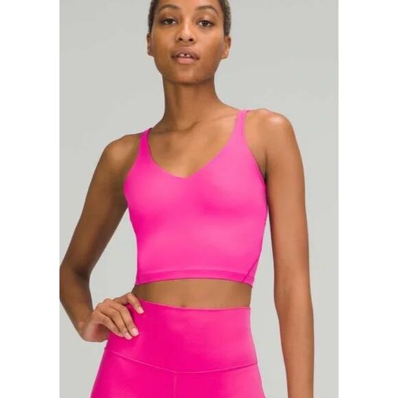 Lululemon Sonic Pink Align Light Support Cropped Tank Top, sz 6 - Picture 1 of 8